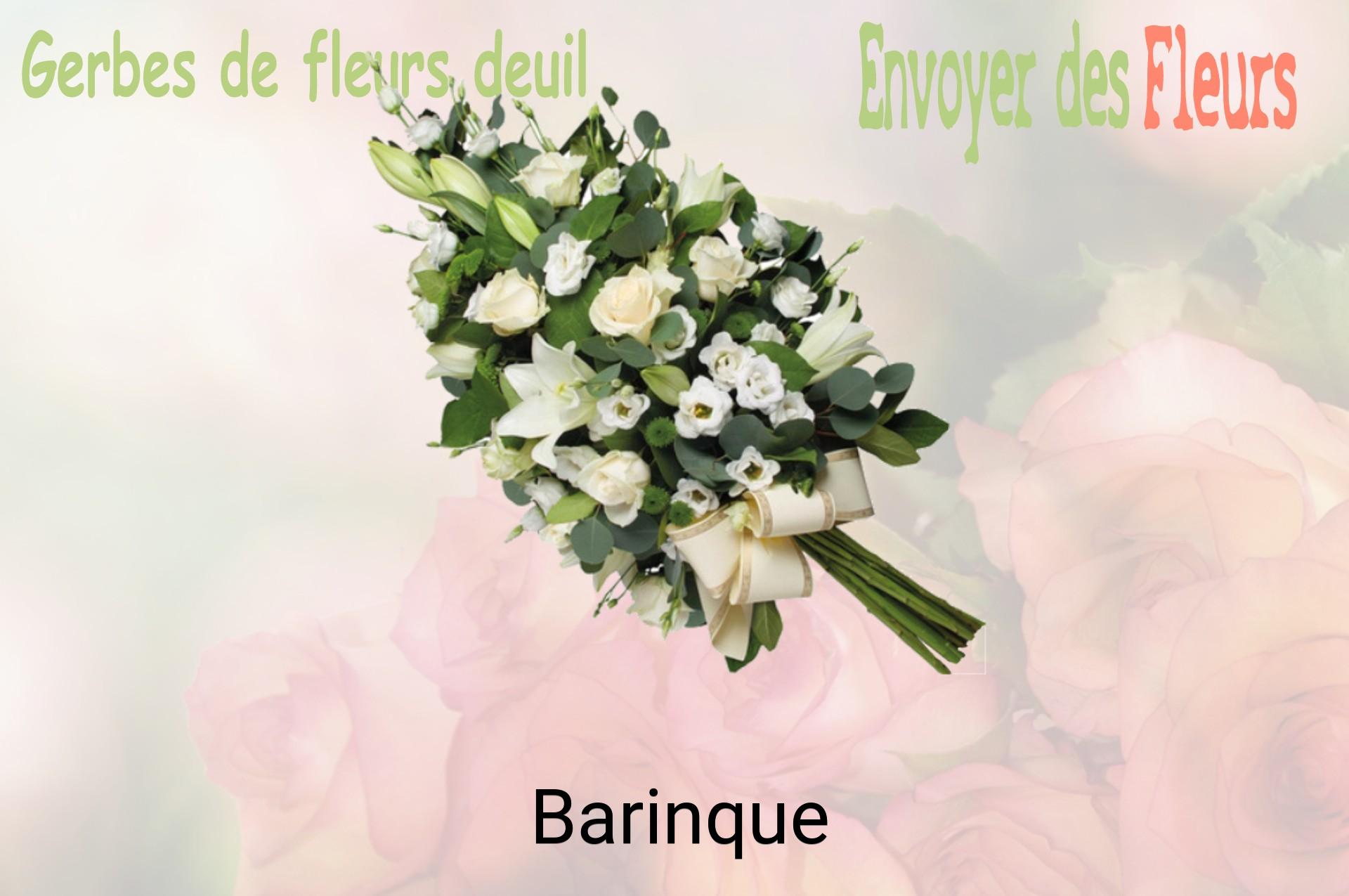Gerbe de fleurs de deuil livrée à Barinque